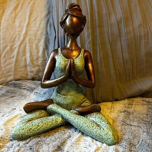 “Yoga Lady”Figure-Bronze & Turquoise
